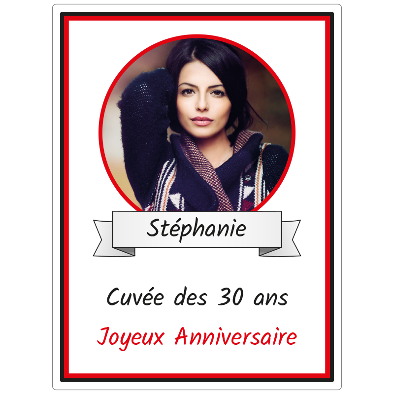 Étiquette vin personnalisée anniversaire avec photo - Qualité LabelPix