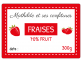 étiquette confiture fraises rouge et blanc