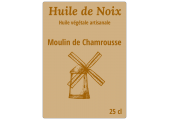 étiquette bouteille huile de noix artisanale