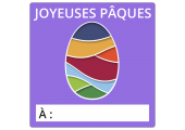 Étiquettes Joyeuses Pâques - Gros oeuf coloré