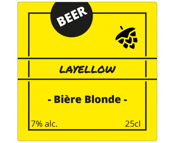 étiquette bière blonde format carré