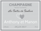 étiquette autocollante mariage champagne