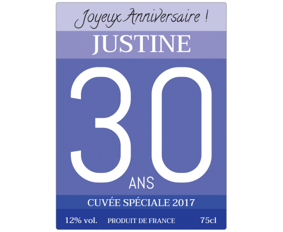 étiquette anniversaire 30 ans