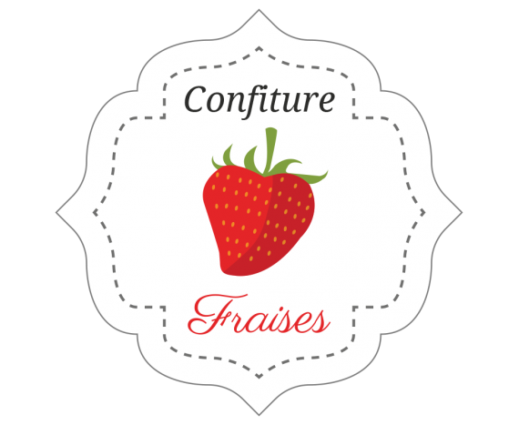 étiquettes en rouleau confiture fraise