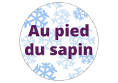 Étiquettes Noël "Au pied du sapin" et flocons