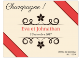 Autocollant personnalisé mariage pour bouteille de champagne