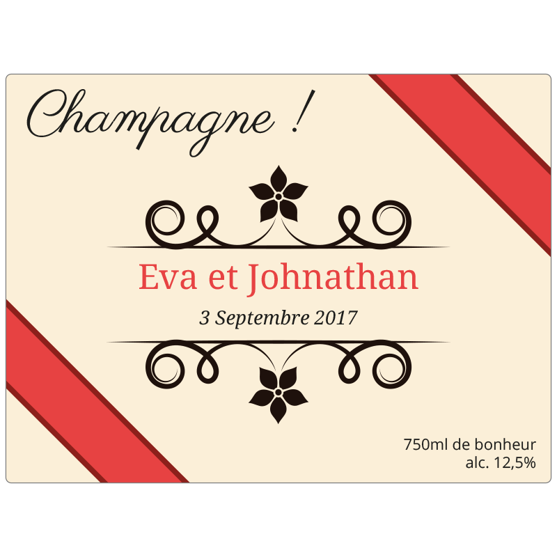 Étiquette champagne anniversaire - Autocollants personnalisés