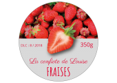 Étiquettes de confiture à la fraise