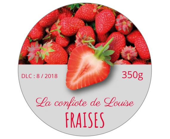 Étiquettes de confiture à la fraise