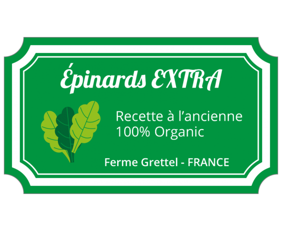 étiquettes epinards extra conserve