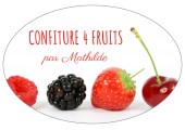 Étiquette confiture 4 fruits personnalisable