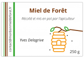 Étiquettes adhésives pour Miel de Forêt