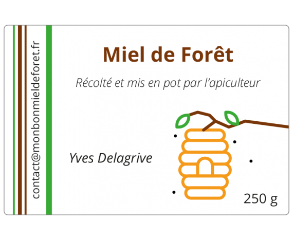 Étiquettes adhésives pour Miel de Forêt