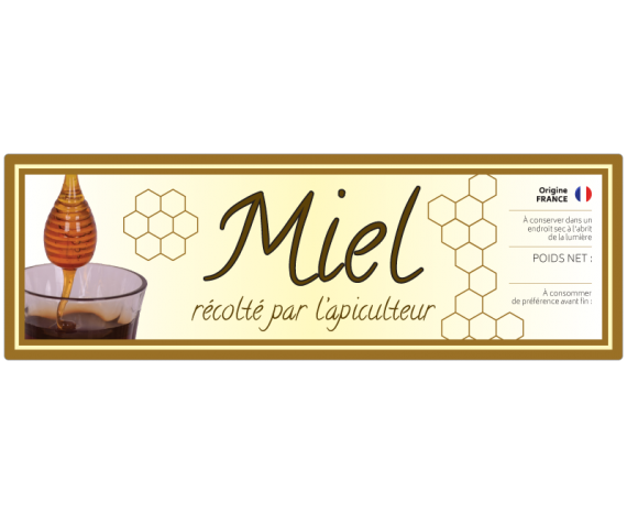Grande étiquette miel personnalisable