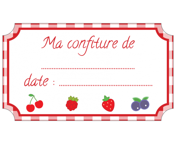 étiquette confiture fruits rouge standard