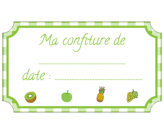 étiquette confiture fruits vert standard