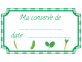 étiquette conserve légumes vert standard