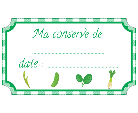 étiquette conserve légumes vert standard