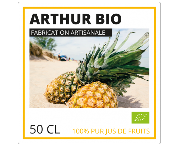 étiquette jus de fruits bio