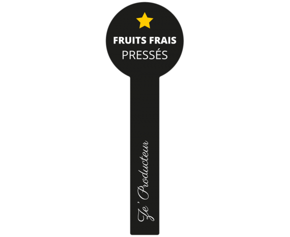 étiquette noire scellée jus de fruits