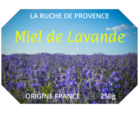 étiquette miel lavande paysage