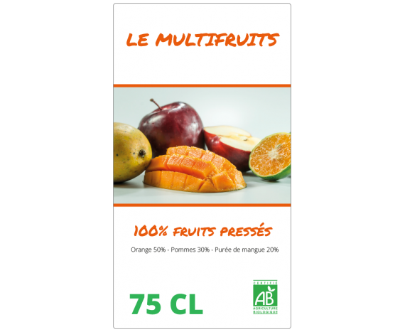 étiquette jus multi-fruits