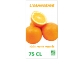 étiquette jus de fruits pressés orangeade