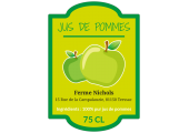 étiquette jus de pommes