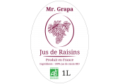 étiquette jus de raisin ovale