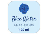 étiquette parfum eau de rose bleu