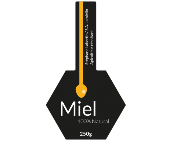 étiquette miel bande scellée couleur noir