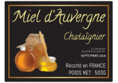 étiquette pot de miel chataigne