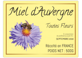 étiquette miel toutes fleurs