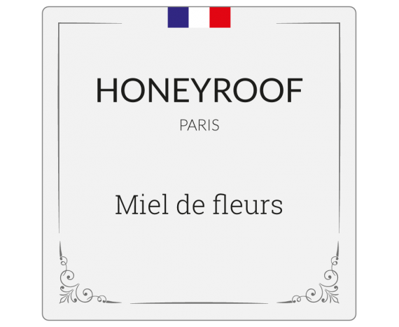 étiquette Miel de fleurs PARIS