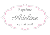 autocollant baptême fille vintage