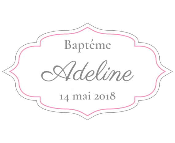 autocollant baptême fille vintage