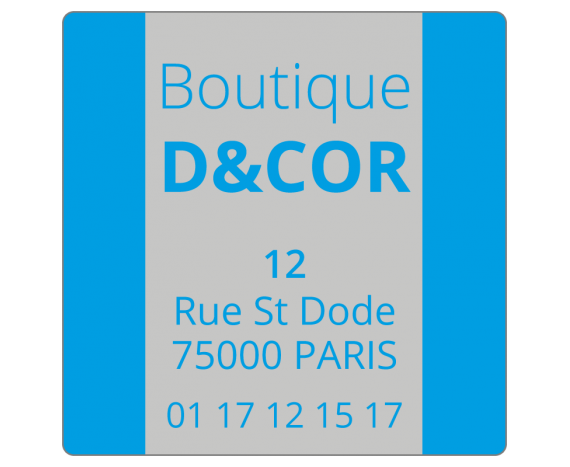 étiquette autocollante boutique