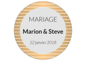 étiquette adhésive ronde dragées mariage