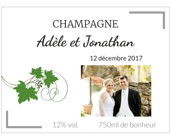 Étiquette vin personnalisé mariage