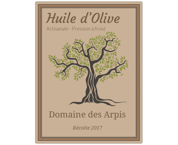 étiquette autocollante huile d'olive