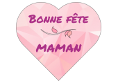 Étiquettes forme Coeur "Bonne Fête Maman"