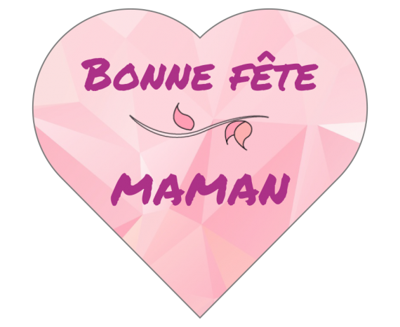 Étiquettes forme Coeur "Bonne Fête Maman"