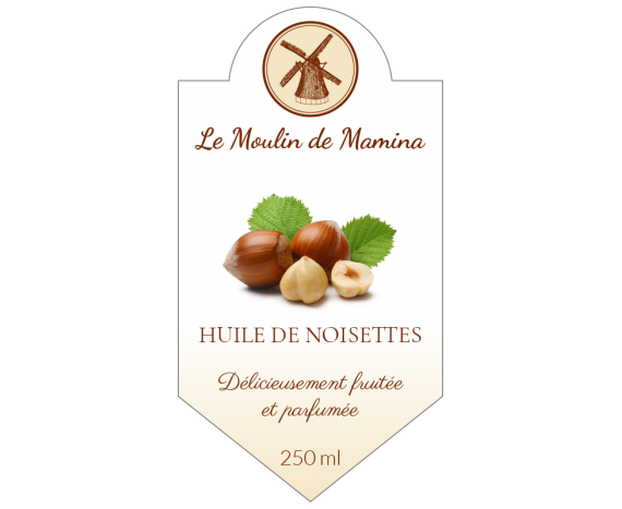 étiquette huile de noisettes