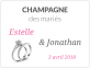 étiquette mariage bouteille champagne