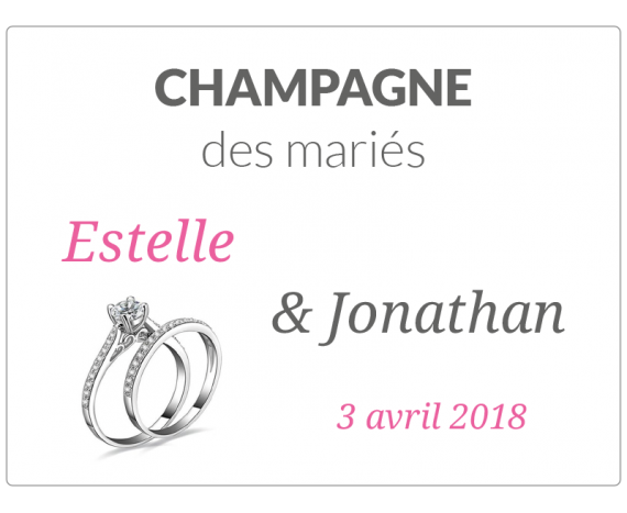 étiquette mariage bouteille champagne