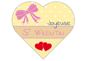 Étiquettes Joyeuse Saint Valentin en forme de coeur