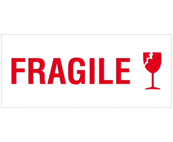 Étiquette adhésive FRAGILE + VERRE en rouleau - Impression en ligne