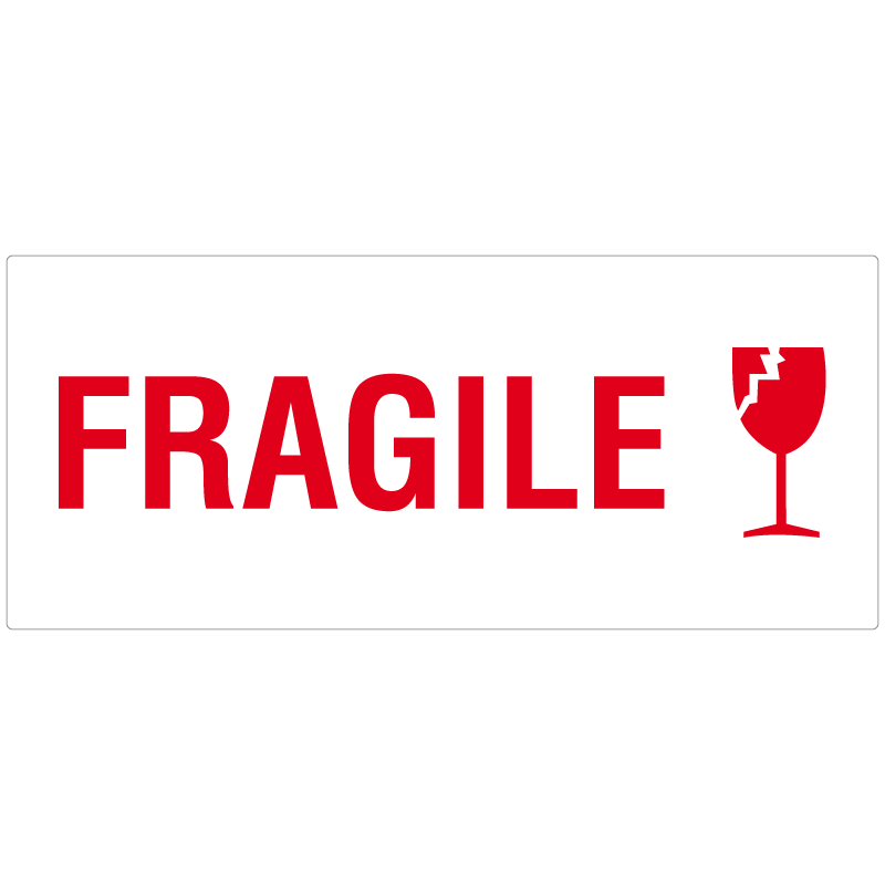 Étiquette Fragile Sur Blanc