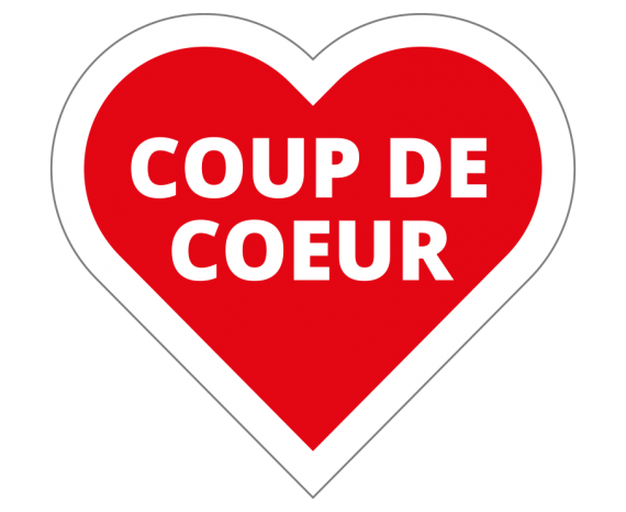 Étiquettes "Coup de Coeur" en forme de coeur