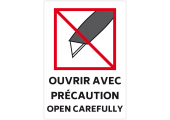 étiquette colis ouvrir avec précaution